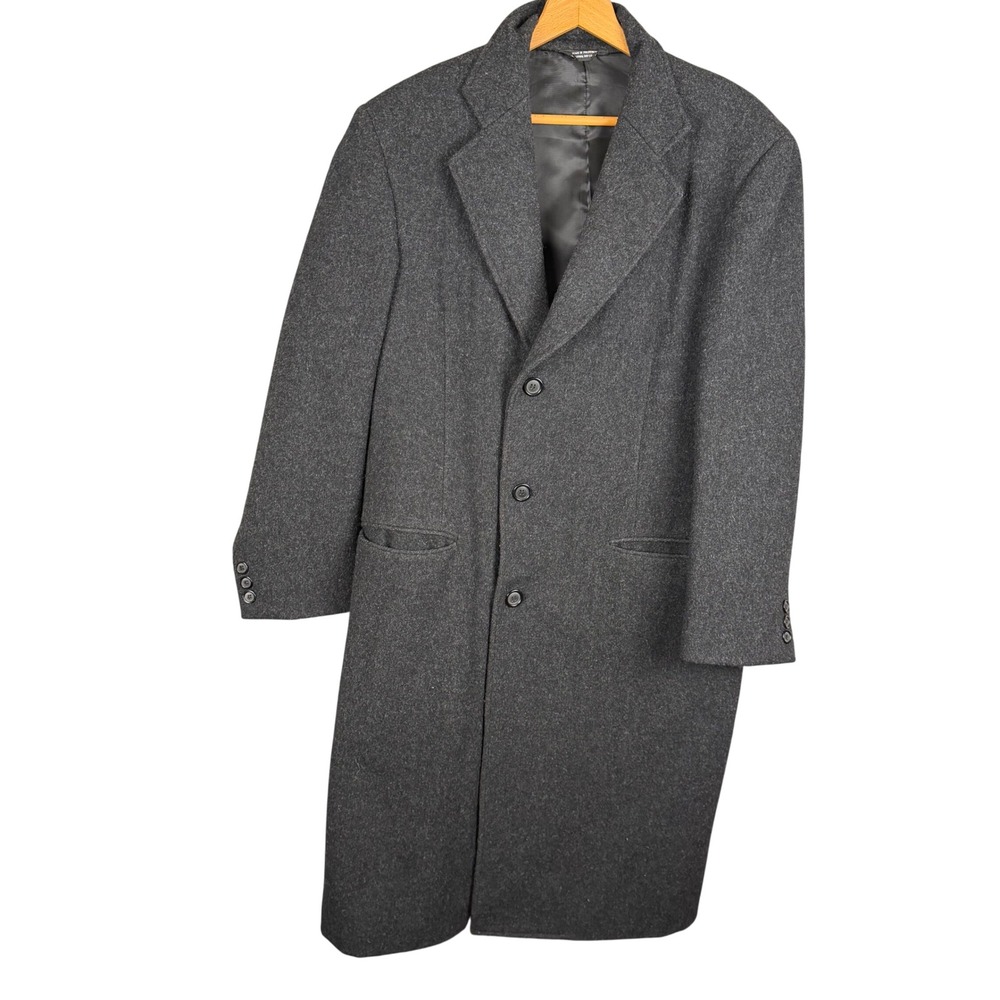 Monsieur Bernard Fifth Avenue New York Mens Wool Overcoat Charcoal Gray 42R